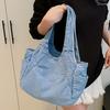 Small Fresh and Simple Washed Denim Cloth Shoulder Bag 2025 New Summer Retro Fashion Popular Messenger Women's Bag Trend