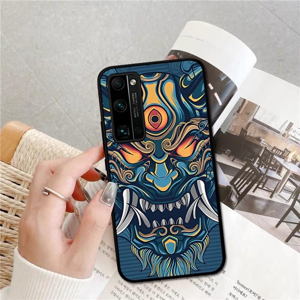Samurai Oni Mask Phone Case For Huawei Honor 10 Lite 9 20 7A 9X 30 50 60 70 Pro Plus Soft Silicone Cover