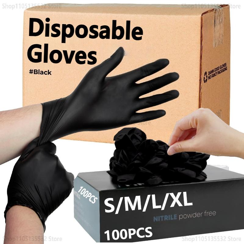 Zwarte XL Latex Handschoenen Pvc Handschoenen Wegwerp Nitril Handschoenen Huishoudelijk Werk Schoonmaken Auto-industrie Tuinieren Kookgerei