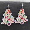 Cross-border Christmas Tree Snowman Gnome Earrings - Festive Acrylic Jewelry for Xmas & Teacher's Day