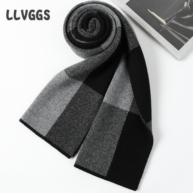 Men's cashmere scarf scarf, simple and fashionable thickened warm men's scarf, business men's scarf warm scarf men's
