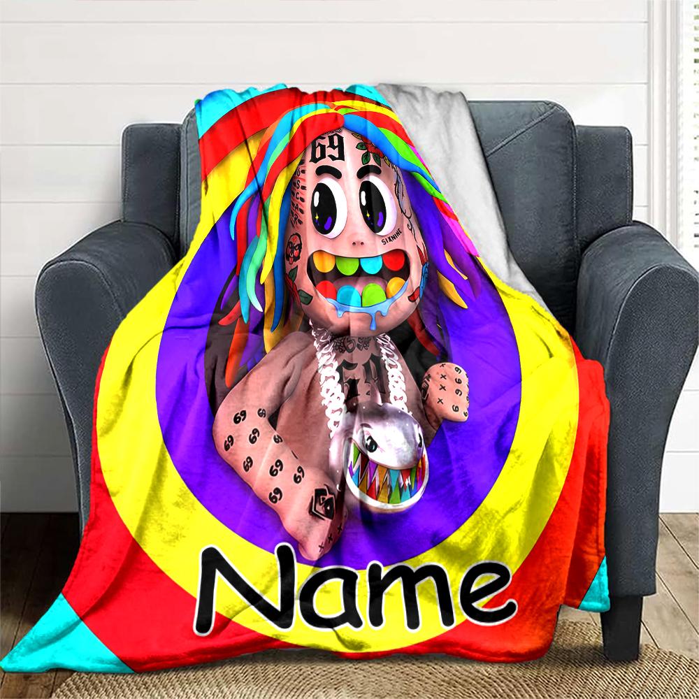 Customiz Name Personality 6ix9ine TattleTales Blanket Soft &Warm Sofa Office Bed Travel Lunch Break Blanket, Gift Suitable for All Seasons