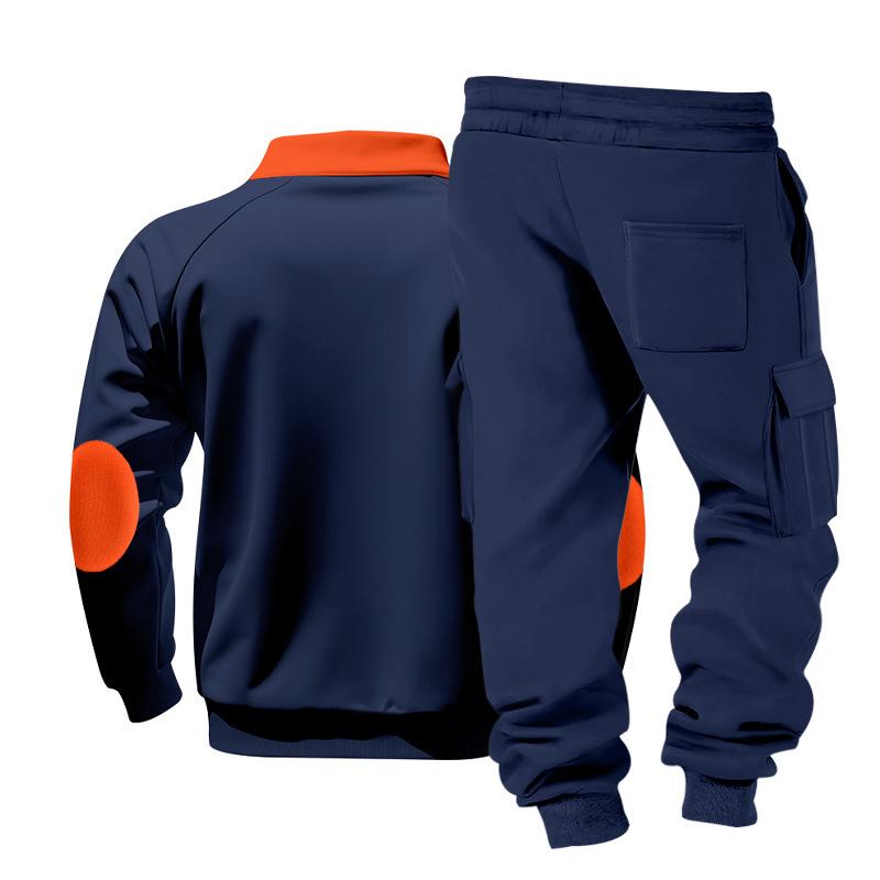 Men's Outdoor Workwear-Inspired Casual Commuter Set: Oversized Hoodie and Trousers