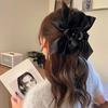 Oversized Black Satin Bow Clip High-End Hair Clip For Women'S Back Of The Head Shark Clip
