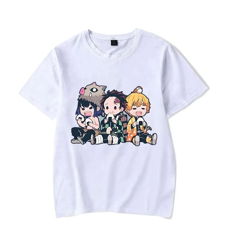 Funny Anime Hashibira Inosuke Kamado Tanjirou Agatsuma Zenitsu Cartoon Print Tshirt Summer Cool T Shirt Women Men Short Sleeve