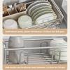 Kitchen Dish Organizer Narrow Dish Drying Rack Stainless Steel Shelf Drainer Rack Bowl Rack Plate Cutlery Kitchenware Storage