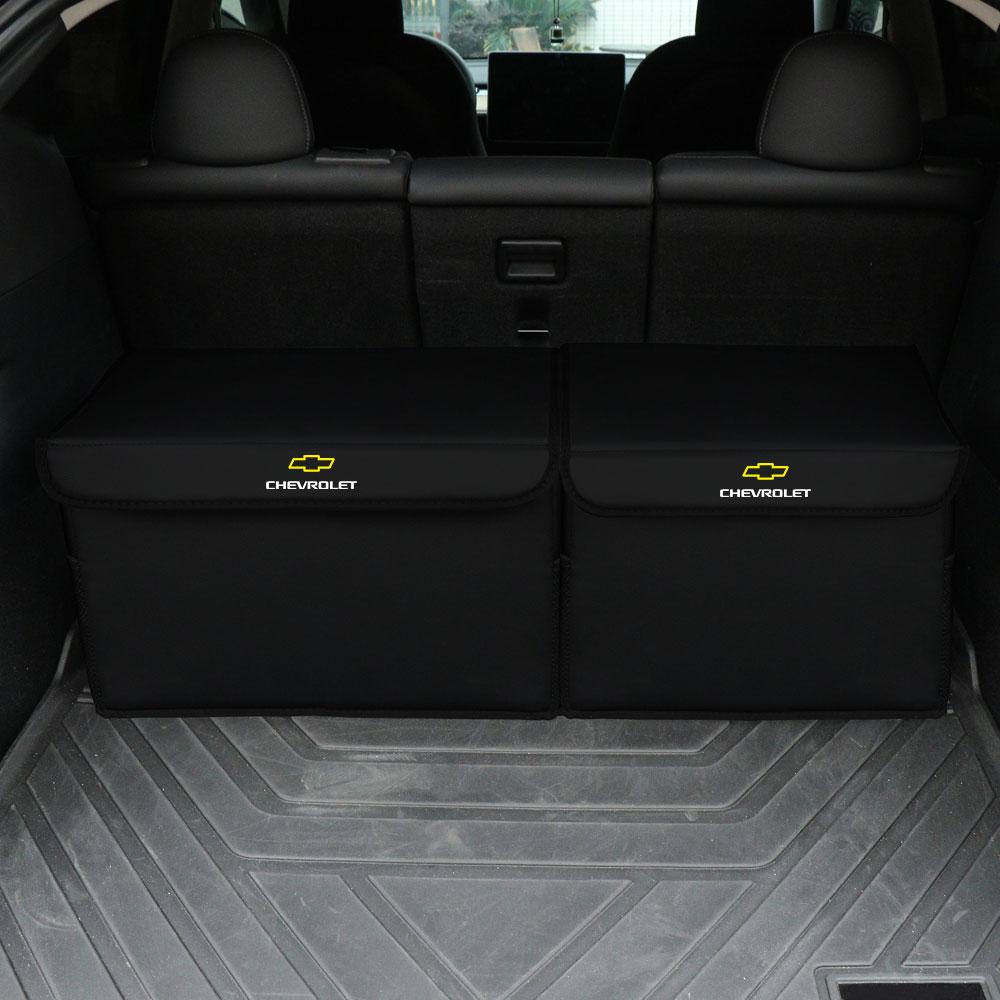 Car Luxury Leather Storage Box Trunk Stowing Tidying Organizer Bag For Chevrolet Aveo Lacetti Cobalt XL Cruze Malibu Trax Camaro