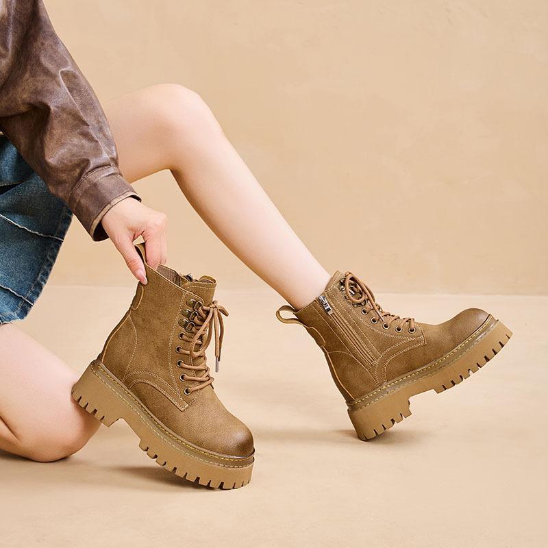 New retro tooling western cowboy boots Martin boots women's thick-soled low-top short boots