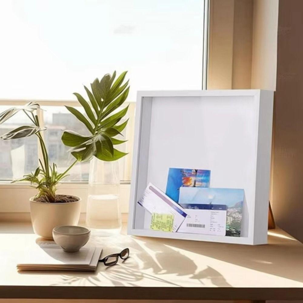 Transparent Postcard Ticket Shadow Box Square Concert Travel Shadow Box Picture Frame for Home Memory Frame Boxes