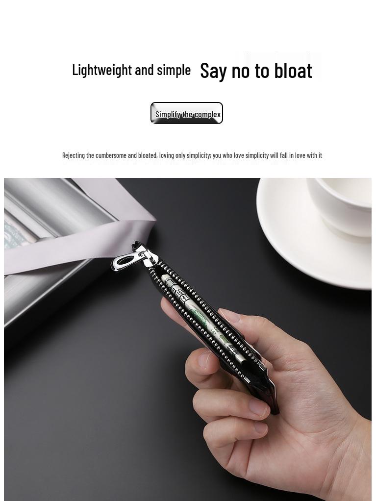 Porte-cartes ultra-fin en cuir véritable avec plusieurs fentes