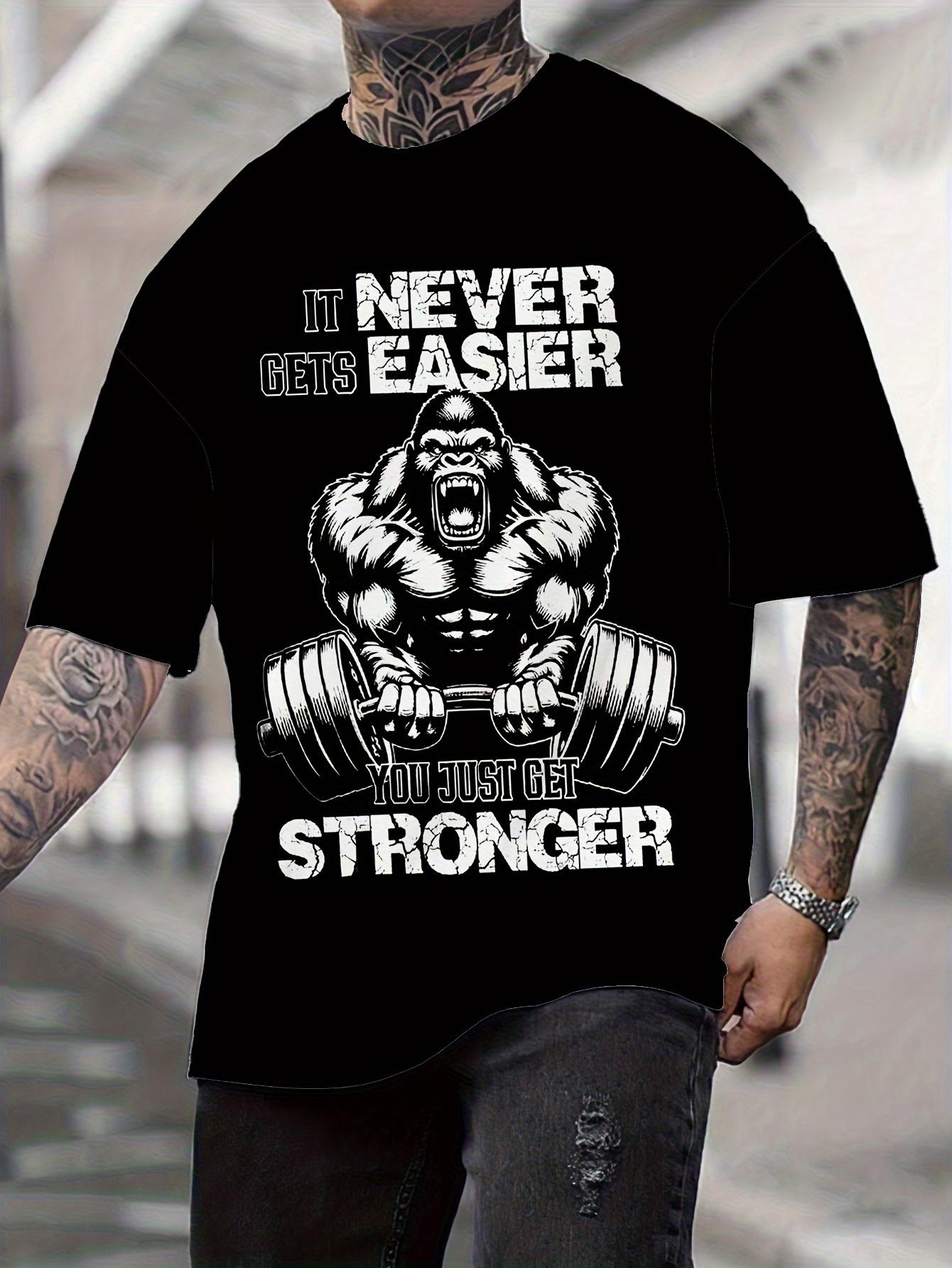 

Gorilla Cotton TShirt Streetwear Athleisure Mens Fitness Muscle Black Gym Workout Tee - Men s Summer Cotton Graphic Tee S разноцветный