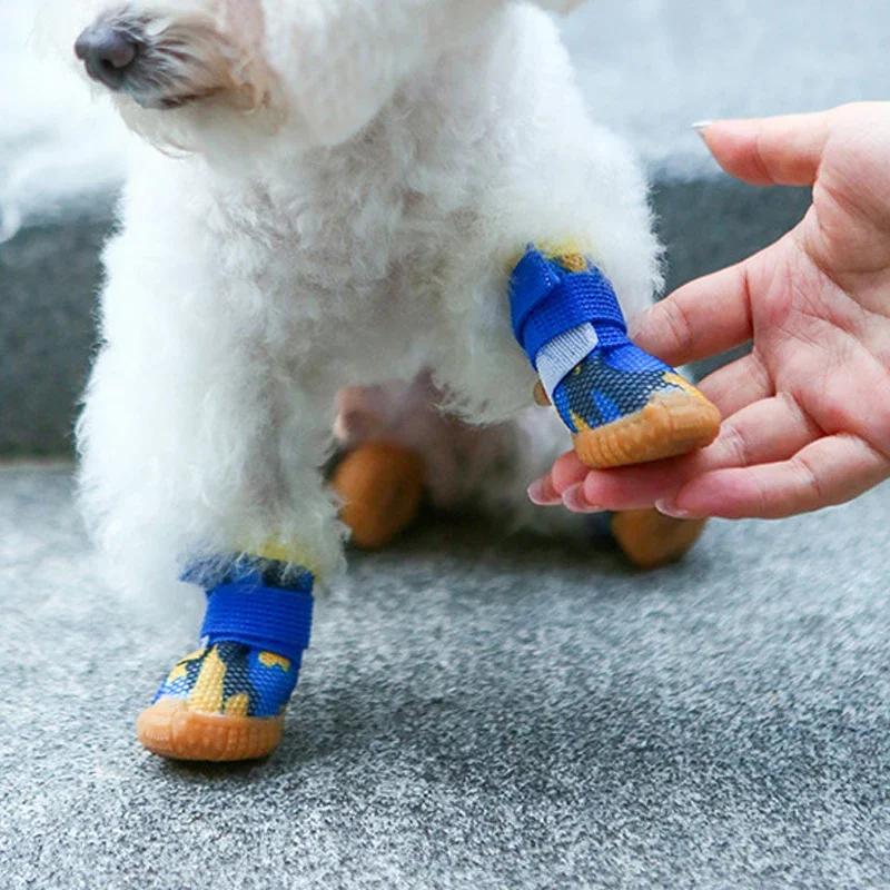 Breathable Summer Dog & Kitten Shoes Small Puppy Booties, Anti-Slip Paw Protector Outdoor Net Footwear Essential Pet Accessories