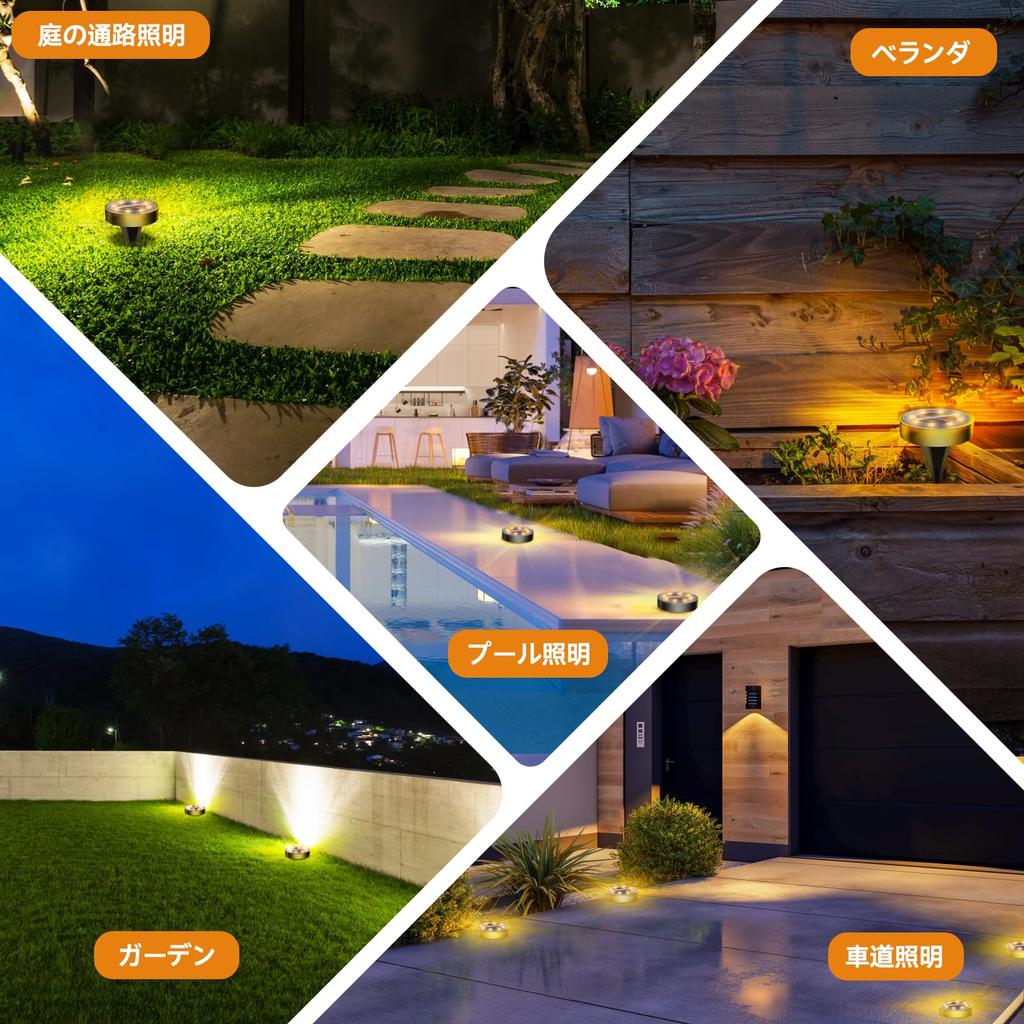 Solar IP68 Recessed Garden Solar Automatic Light Solar Panel High Brightness Easy Disaster Security Warm White of Lights, Outdoor, Waterproof, Lights,