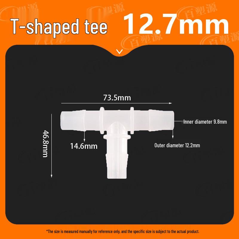 High-Temp Resistant Plastic Hose T-Connector, Quick Connect Fish Tank Accessory, PP Material