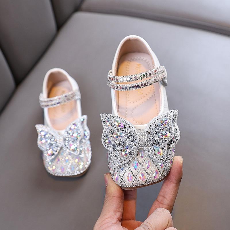 

Spring-autumn new style ladylike baby girl girls princess rhinestone flat shoes, leather shoes, dance performance shoes 36
