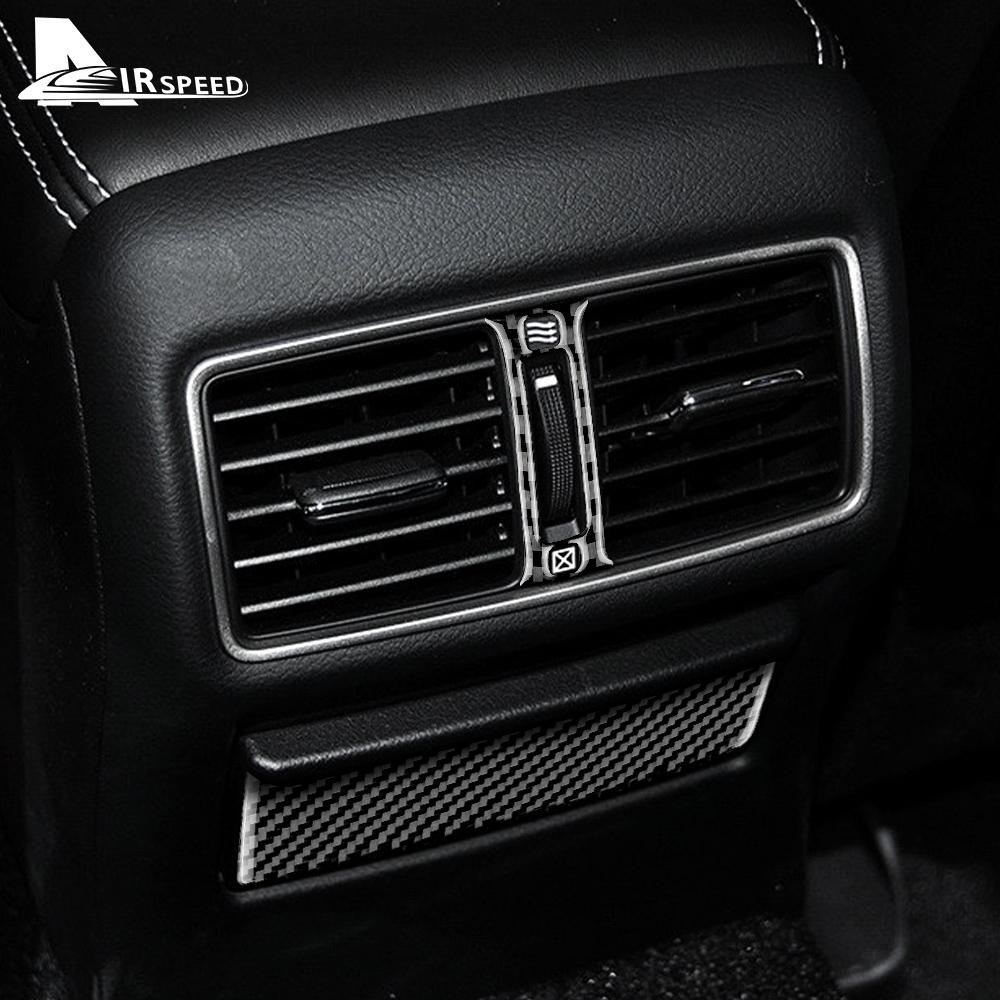 Real Soft Carbon Fiber for Infiniti Q50 2013 2014 2015 2016 2017 2018 2019 2020 Accessories Car Rear Panel Air Outlet Sticker