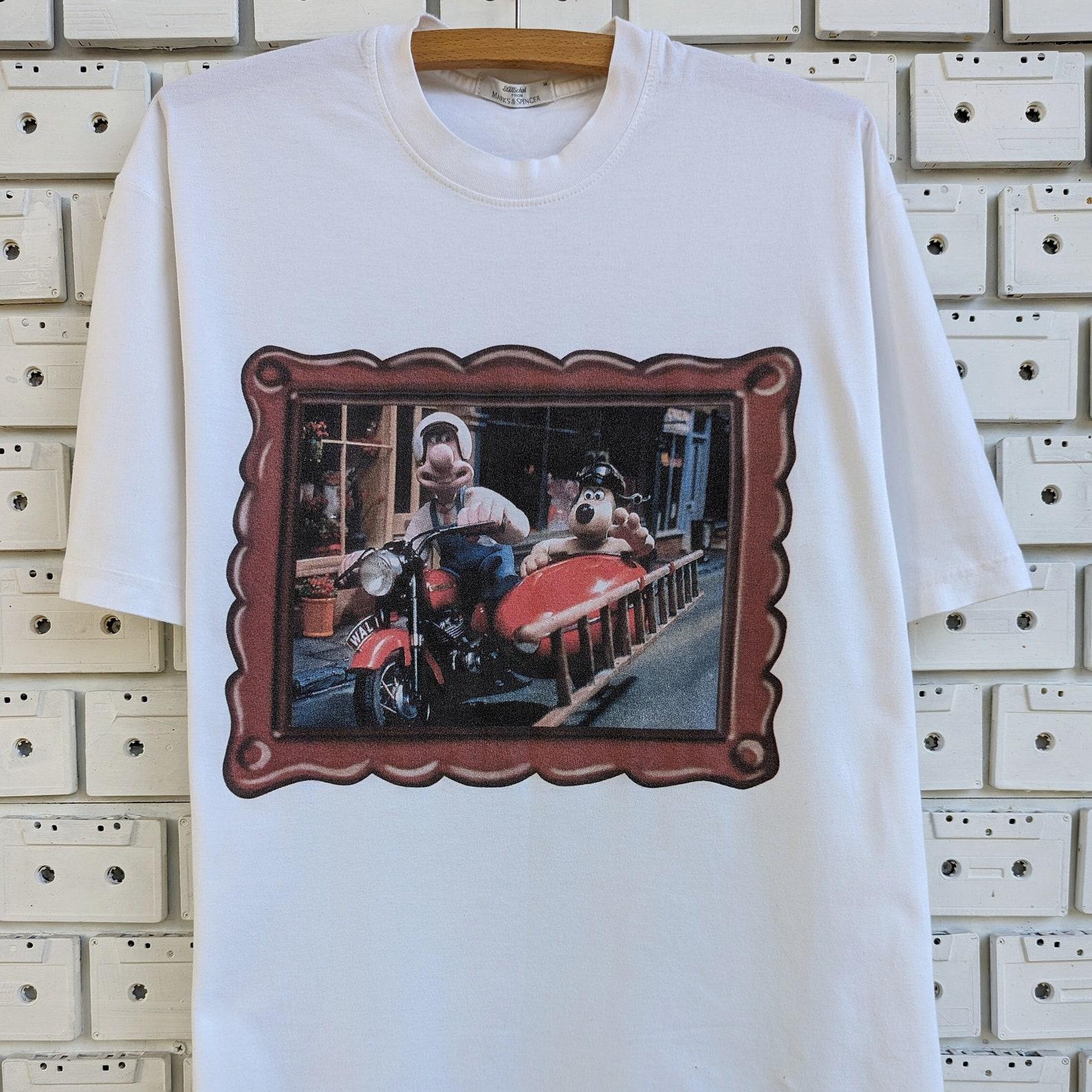 Vintage 1994 Wallace and Gromit T shirt British Claymation Cartoon Comedy Adventure Film Merch Tee Size M/L L