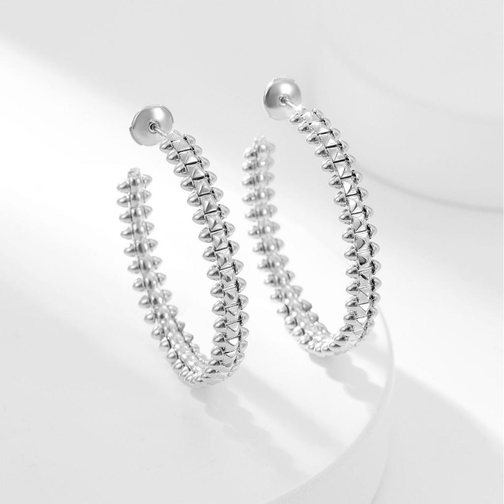 Rivet Earrings Thick-plated 18K Rose Gold Women's Light Luxury European and American Versatile