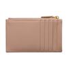 Prada Saffiano Enamel Metal Triangle Logo Zipper Closure Cowhide Card Holder Women's Nude Pink