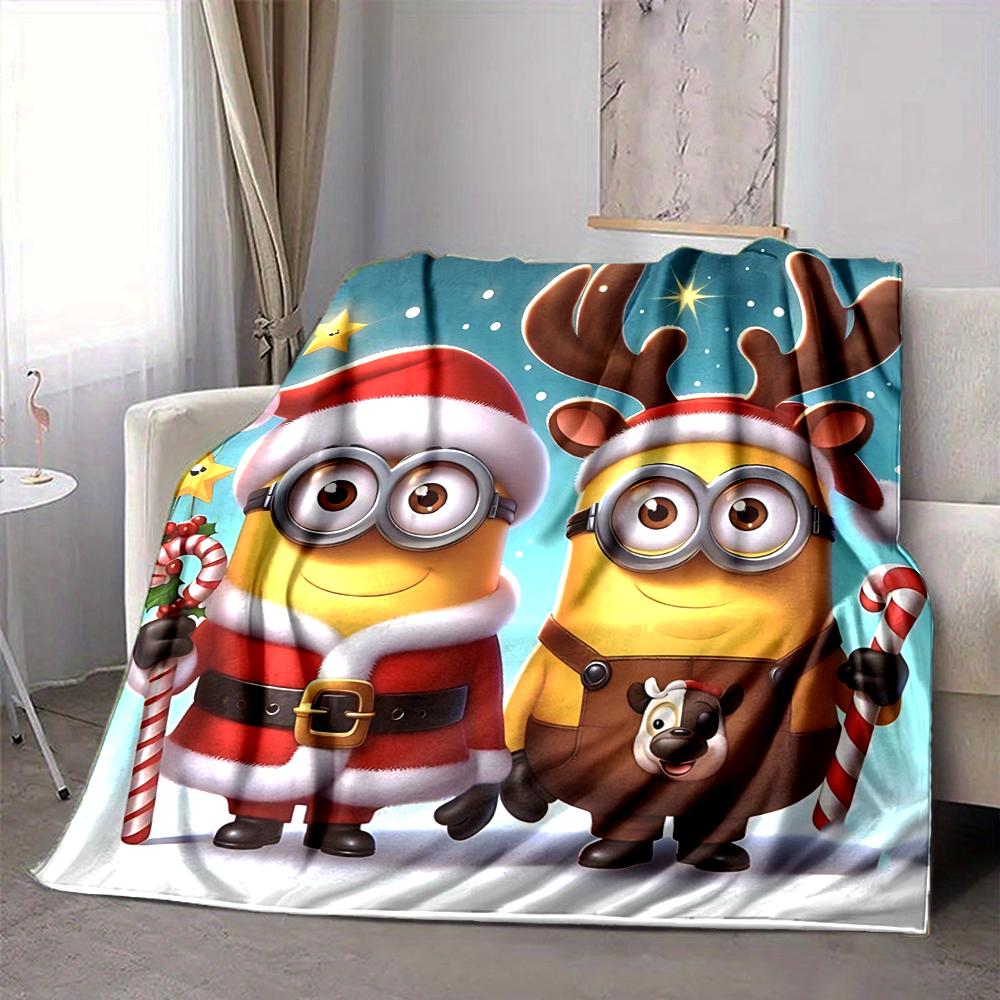1Pc Christmas Minions Costumes Blanket Soft And Comfortable Casual Warm Camping Travel Christmas Halloween Gift M91756