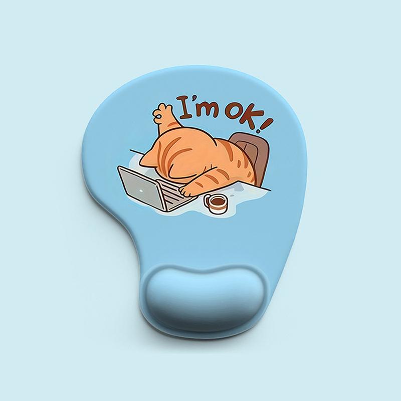 Cute Cat Ergonomic Mouse Pad | Silicone Wrist Rest for Computer