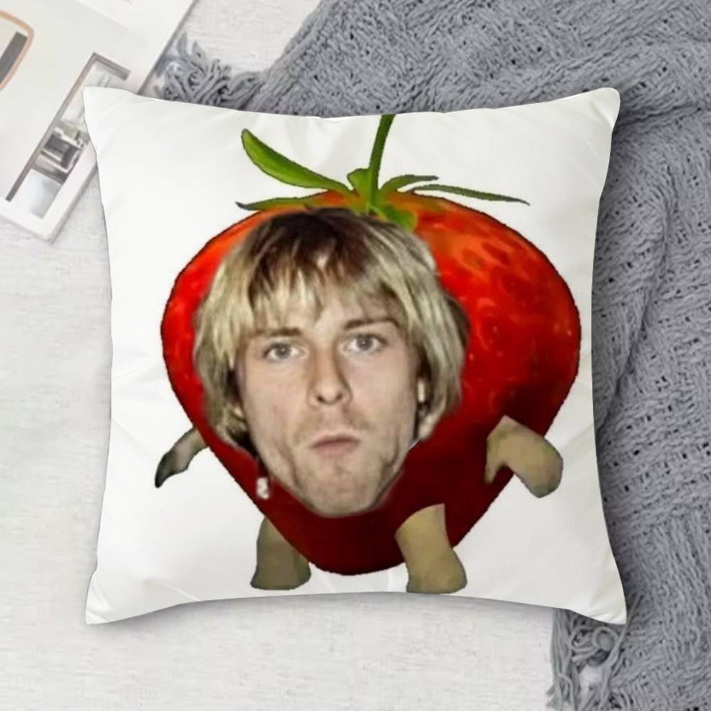 KKurt Cobain Doublesided Printed Square Decorative Cushion Cover for Sofa Living Room Home Decor