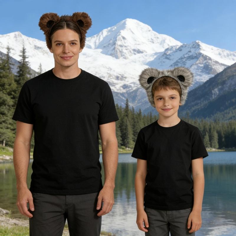 1 Stück Kinder Bärenkostüm Set Bärenohren Stirnbänder Schwanz Tutus Rock Tier Cosplay Kostüme für Halloween Weihnachtsfeier