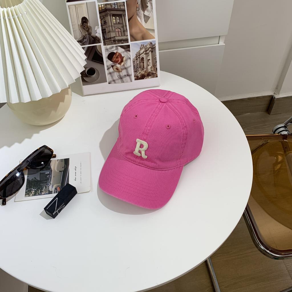 New Embroidery Letter R Baseball Cap Summer Solid Women Ponytail Hats Men Baseball Cap Cotton Outdoor Simple Visor Casual Cap