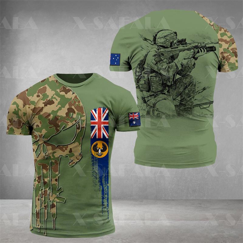 Australian Forest Camouflage T Shirt for Men Tops Tee Shirts 3D Printed Jungle Short Sleeve