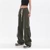Herbstliche High-Waist-Hose Trend Japanischer Stil Harajuku HipHop Punk Hose High Street Cargo Casual Mode Lockere Hose Weites Bein