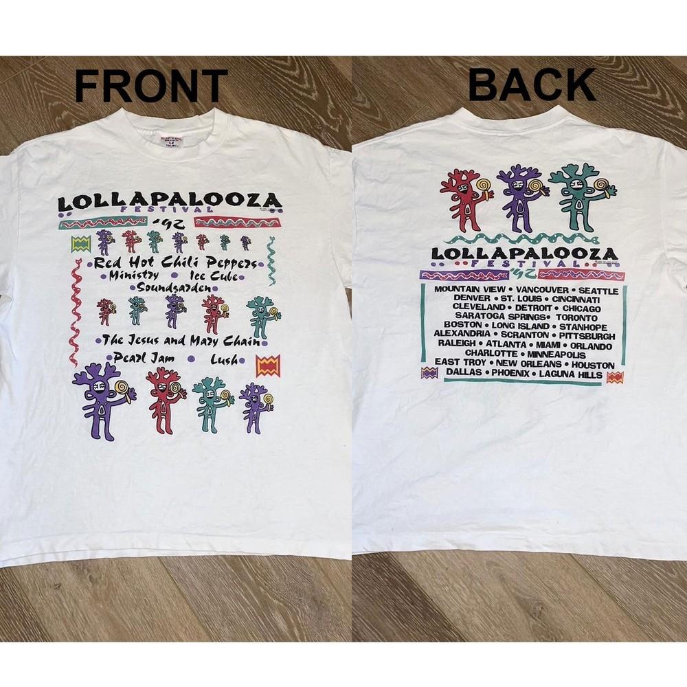 Vintage 1992 Lollapalooza Music Festival concert band t-shirt Reprint Unisex T-Shirt XL