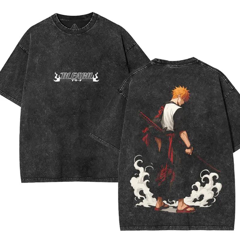 

BLEACH Куросакі Ічіго Аніме Графічна Футболка Чоловіки Жінки Одяг З Коротким Рукавом Бавовняні Футболки Прана Футболка Харадзюку Вінтаж Футболка S
