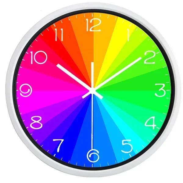 

2 Styles Color Turntable New Silent Wall clock Modern Design, Living Room Shop Hotel Brief Clock Home Decorate Z5J3F6 12 inch