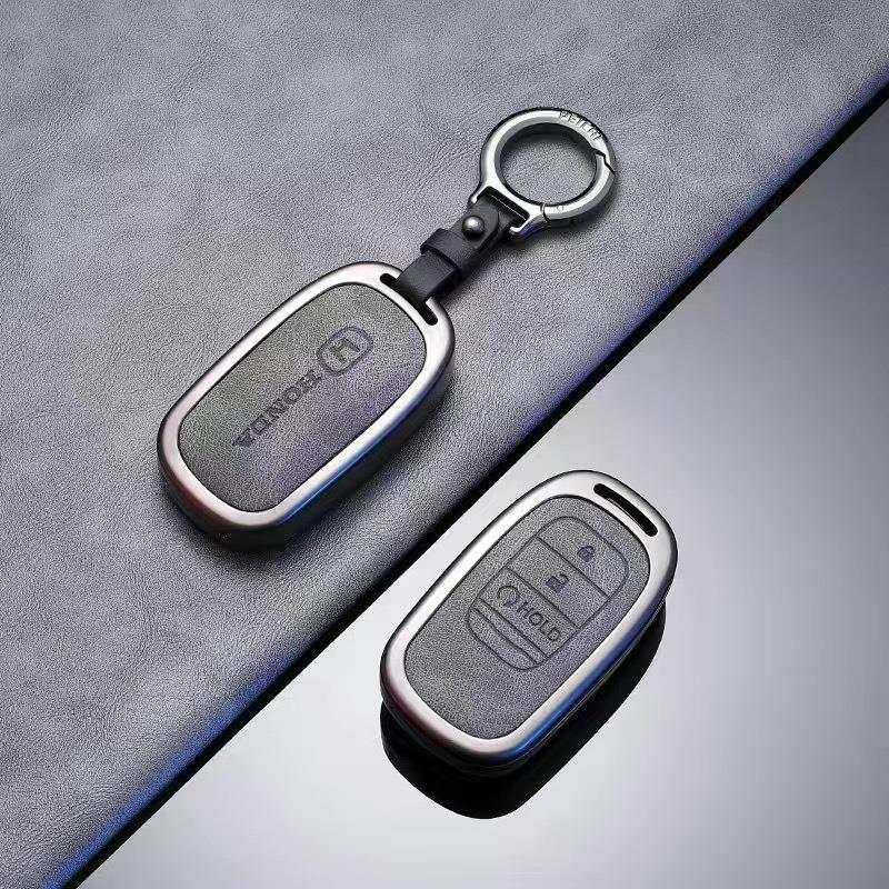 WKB5  New style Car Case Cover Holder Protector Keychain Auto Key fob Shell Accessories Leather For Honda CR-V 6th 2023 2024 2025 CRV