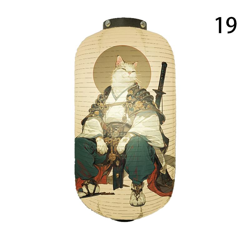 NEW Japanese Chochin Hanging Lantern Ukiyo-e Style Samurai Cat Anime Cartoon Lantern Sushi Restaurant Decor Festival Party Decor