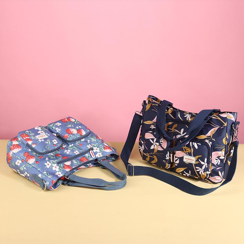 Bolsa de Nylon Leve Bolsa de Ombro de Grande Capacidade para Mulheres Bolsa de Viagem Resistente ao Desgaste Bolsa de Mão Crossbody