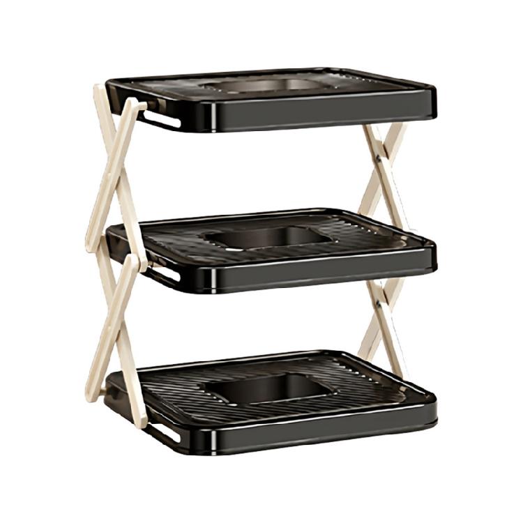 

Sturdy ABS Multiple Level Kitchen Storage Stand For Maximizing Counter Space And Keeping Items Tidying чёрный