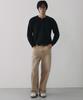 NODU Waffle Henley Neck Knit [Black]