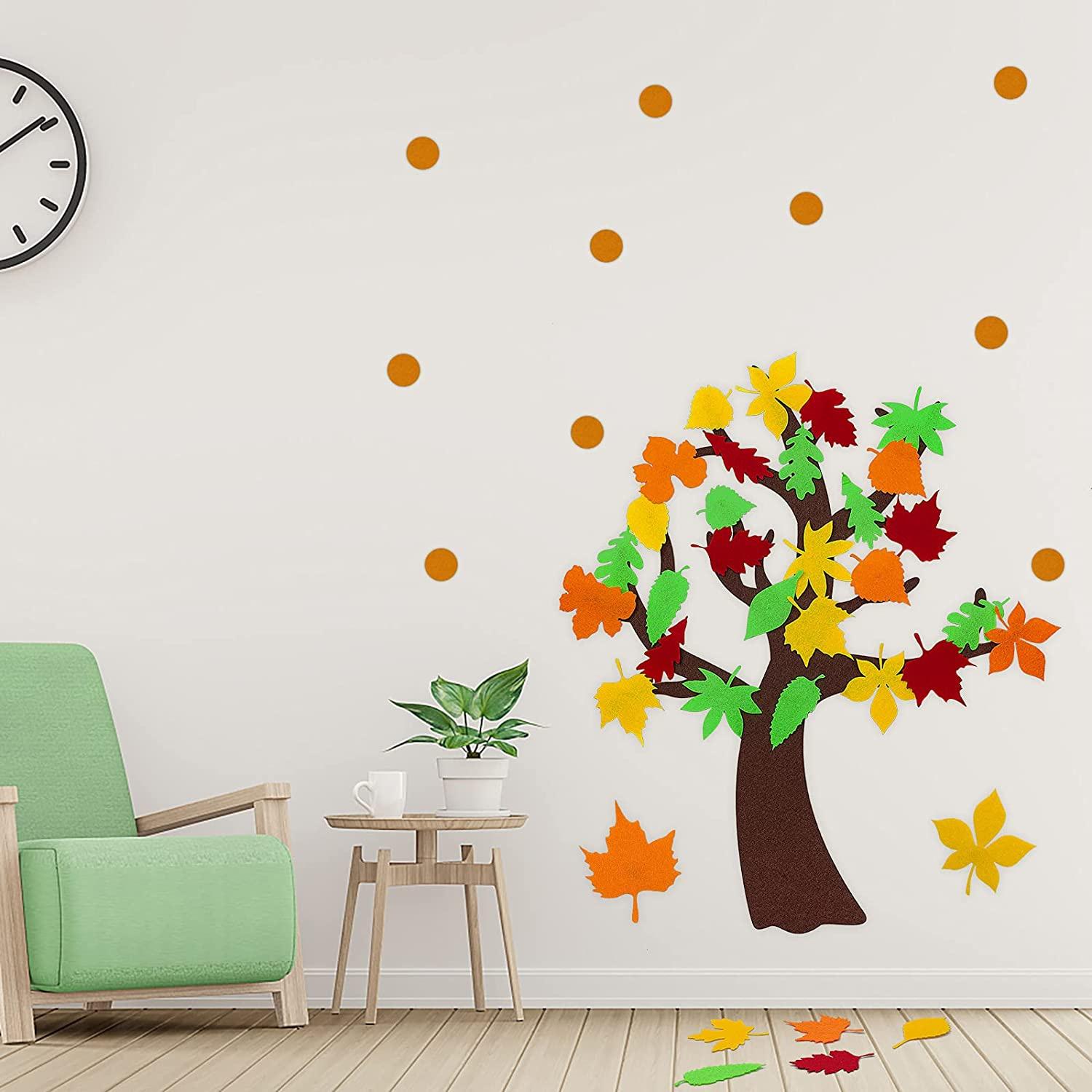 Planche Feutrine Arbre D’Automne – Kit Créatif DIY Feuilles Automne, Activité Sensorielle Enfant, Décoration Thanksgiving & Saison Automne