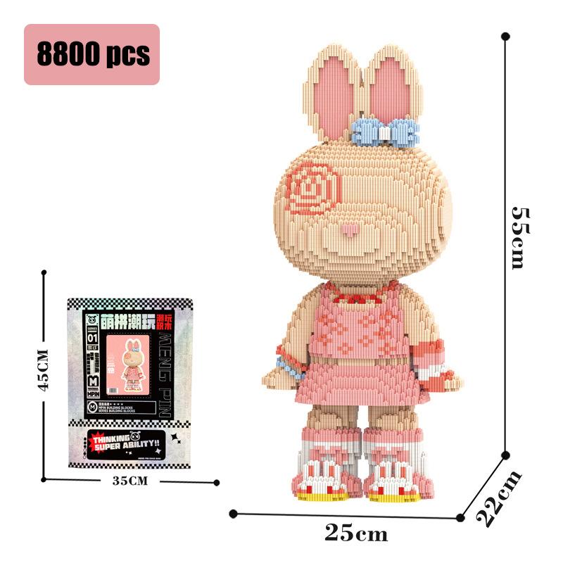 Hot 8000Pcs Diamond Particles Assembling Rabbits,Puzzle Building Blocks Toys Boys And Girls Christamx Gift Home Ornament 55Cm