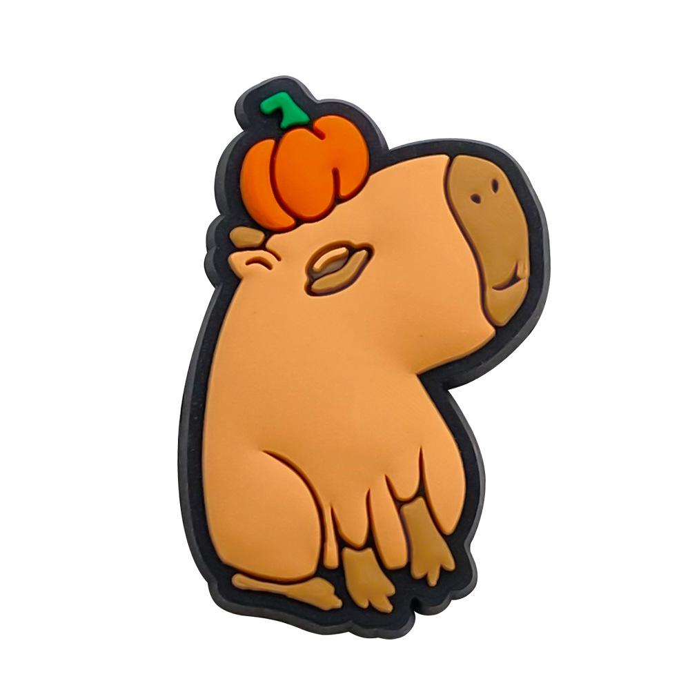 Capybara Pen Clip & Ornament: Card Buckle Decoration with Straw Accessories