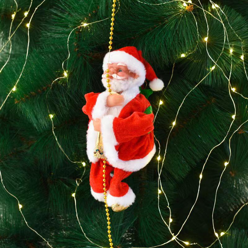 Elektrische Kletterleiter Weihnachtsmann mit Perlen - Grenzüberschreitende Weihnachtsdekoration und Kindergeschenk für Einkaufszentren
