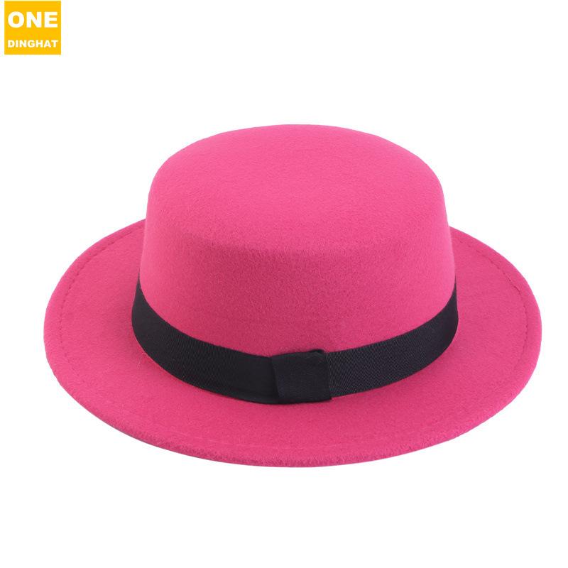 Beliebter Filzhut mit flacher Krempe, Freizeit-Hut, Damenbekleidung Vielseitiger Hut Lm-008