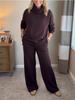 2025 Herbst/Winter Damen Unifarbener Kapuzenpullover mit hohem Kragen & Top Zweiteiliges Set - Lässig und Stilvoll