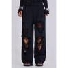VIONA Graue Ripped Damen Hose Y2k Jogging Weites Bein Amerikanischer Retro Hip Hop Jogginghose Übergröße Baggy Lässig Streetwear Sommer