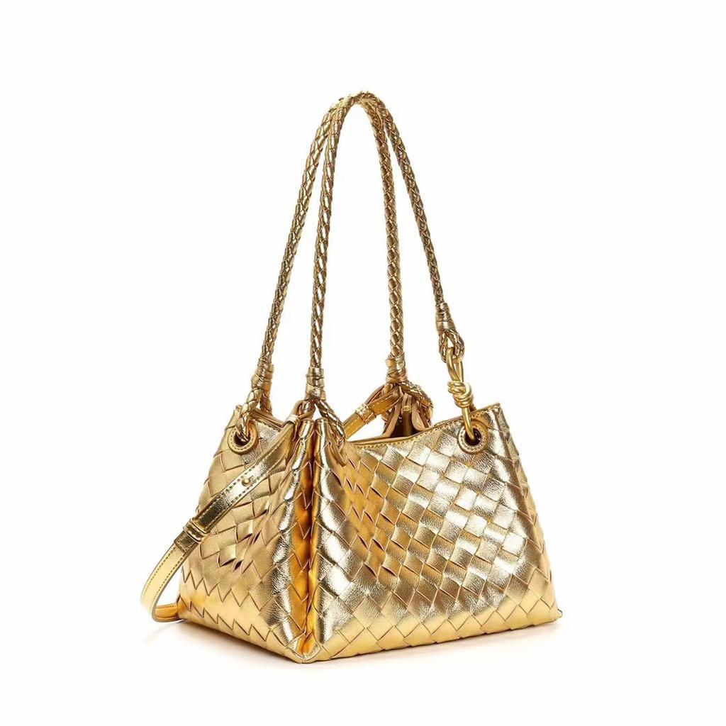 Vevd lærveske Ny fallskjerm-skulderveske Tekstur Skinn Uformelt Allsidig Crossbody-veske Håndveske