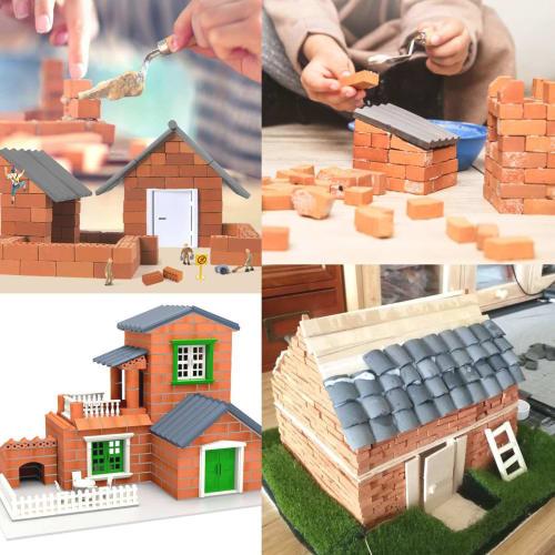 100-Piece Set of 1/35 Scale Miniature Bricks, Miniature Parts, Diorama Bricks, Concrete Blocks, Model Buildings, DIY Scenery, Building, Gardening Acce