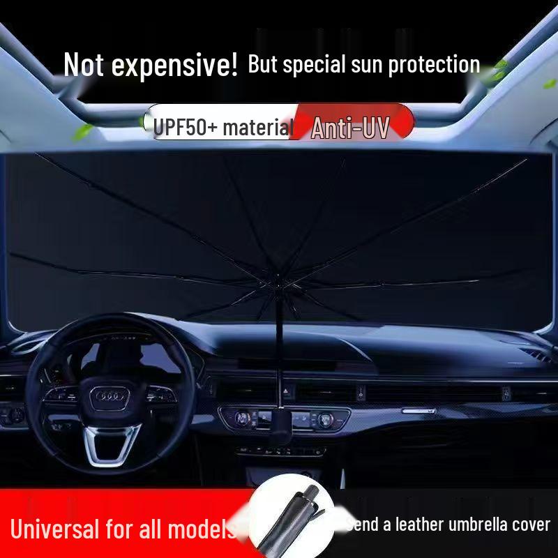 Retractable Car Windshield Sunshade for Heat Insulation Titanium Silver Sunshade