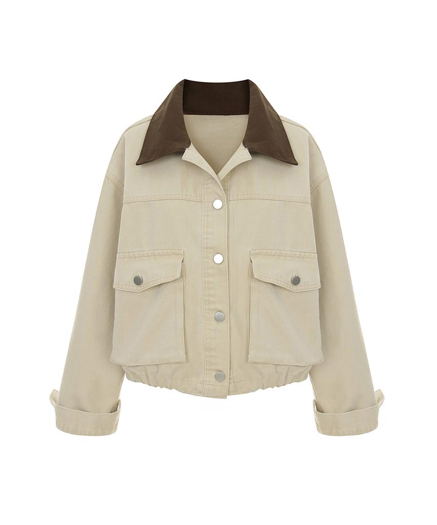 PAIGEFLYNN Contrast Collar Cotton Jacket_P6Ajk006C