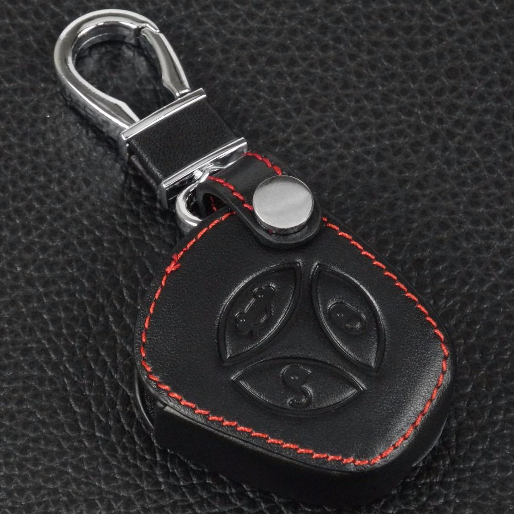 Jingyuqin Remote 3 Buttons Leather Car Key Bag Case Cover For Lada Priora Sedan Sport Kalina Granta Vesta X-Ray XRay